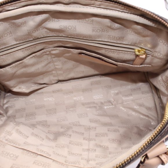 Michael Kors SATCHEL Shoulder Bag Purse Logo Leather Brown Minor Defect - Picture 11 of 11